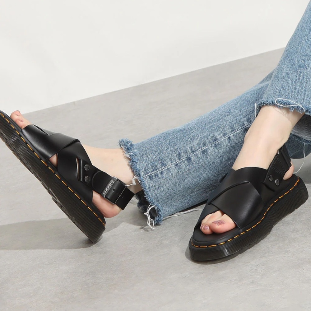 Dr Martens Zane Brando Leather Slingback Sandals 7 - Picture 2 of 15